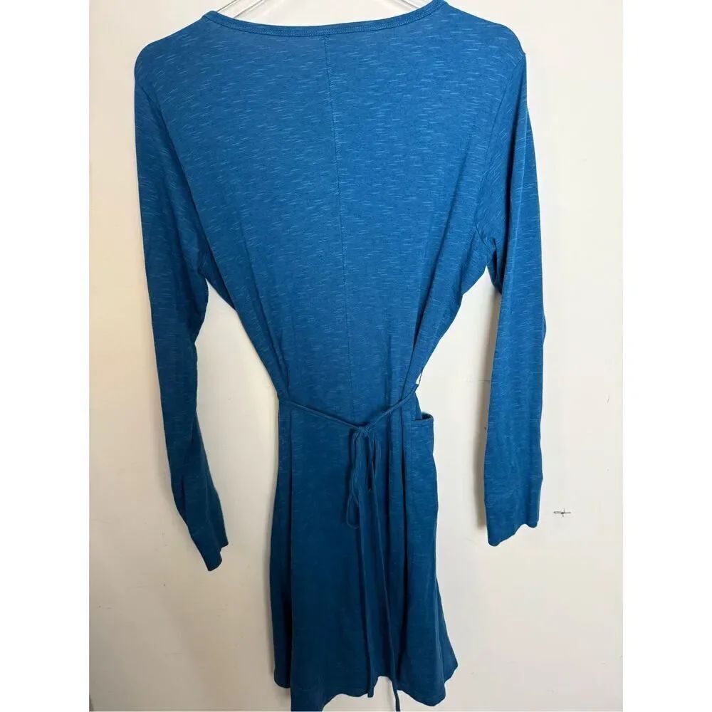 Horny Toad Marley Dress Organic Cotton Tencel Tie Waist Belt Teal Womens Large - Picture 3 of 5